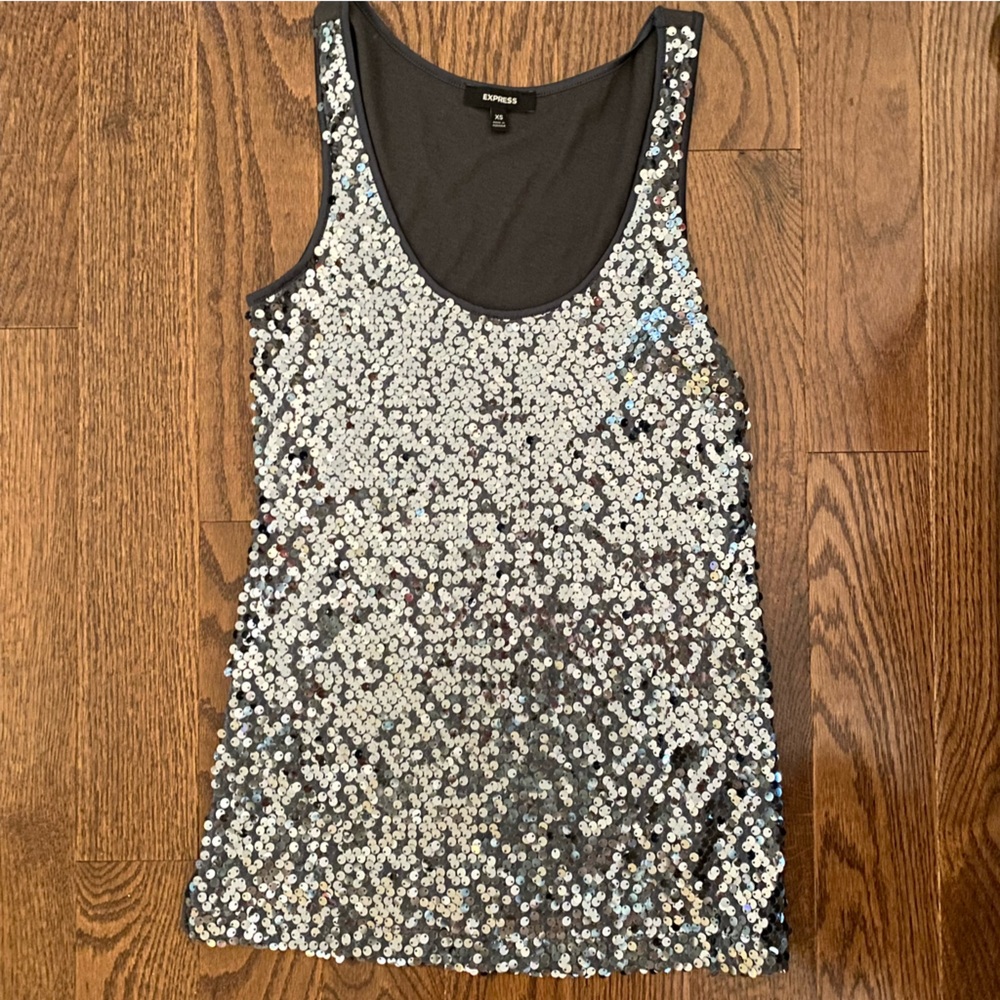 Express Sequin Sleeveless Top